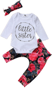 Designer Baby Clothes You Will Fall in Love With 4 Baby Girls Little Sister Bodysuit Tops Floral Pants Bowknot Headband Outfits Set