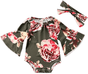 Designer Baby Clothes You Will Fall in Love With 6 Newborn Baby Girl Floral Bodysuit Headband 2pcs Summer Flare Sleeve Fashion Jumpsuit 0 24Months